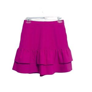 J. crew bright pink tiered flounce skirt size 0